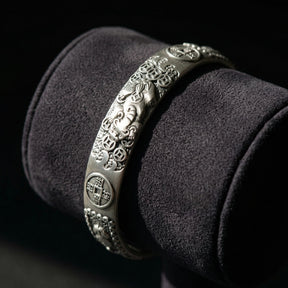 BRACELETE GANESHA DE PRATA 925 PARA ATRAIR BOA SORTE E RIQUEZA