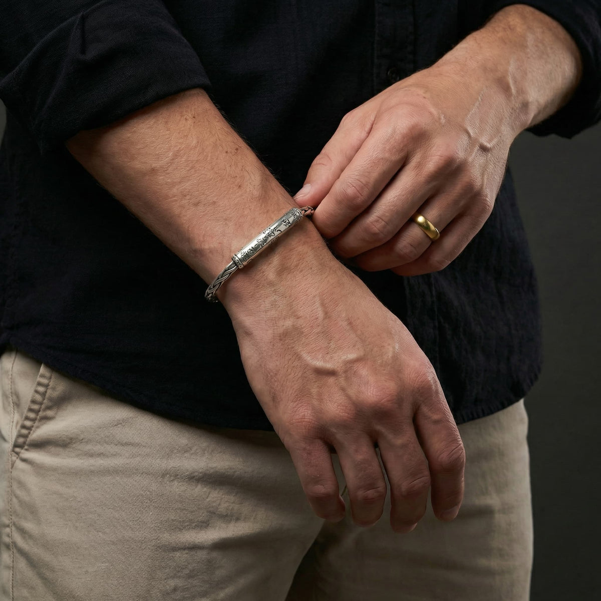 Bracelete Mantra em Prata 925