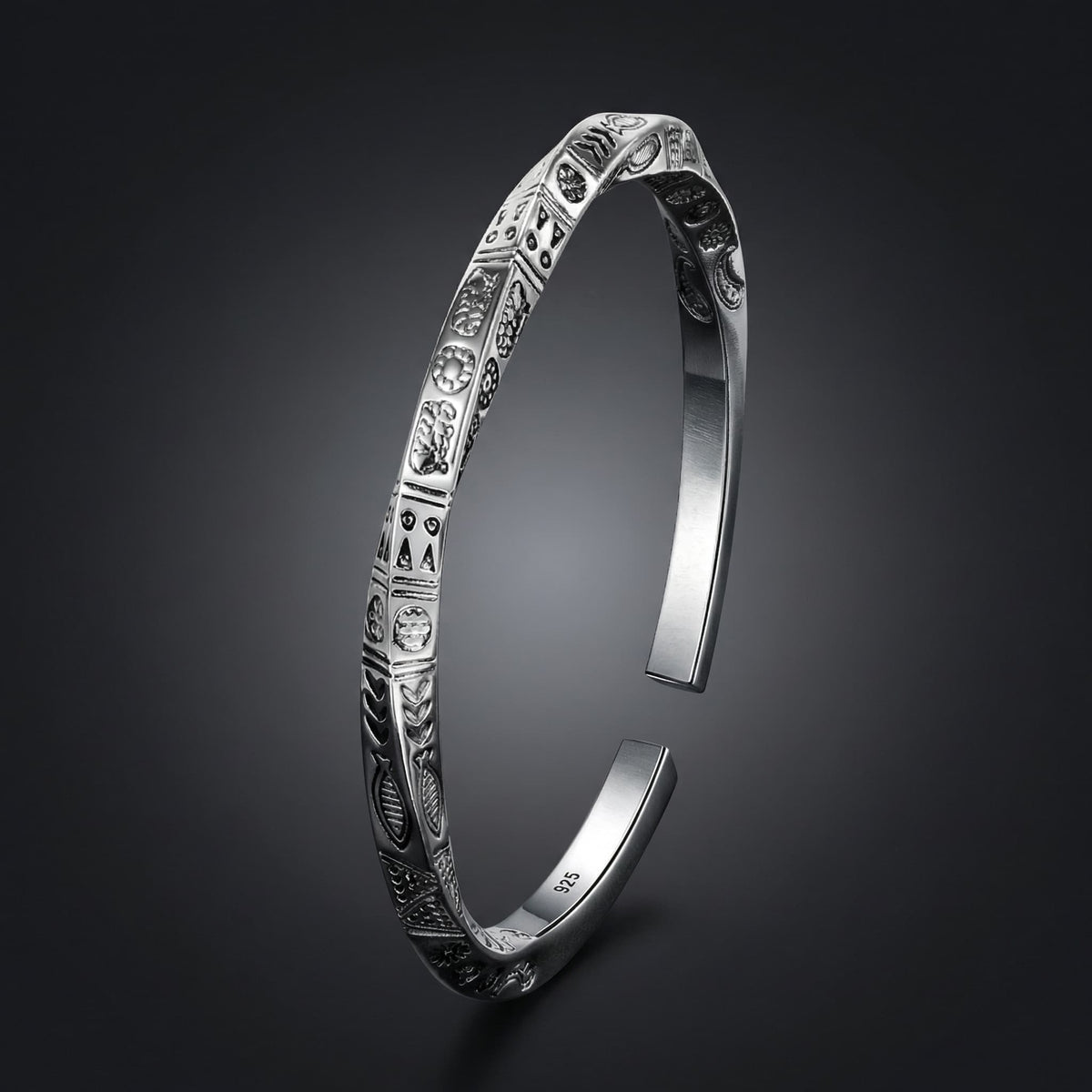 Bracelete Tribal em Prata 925