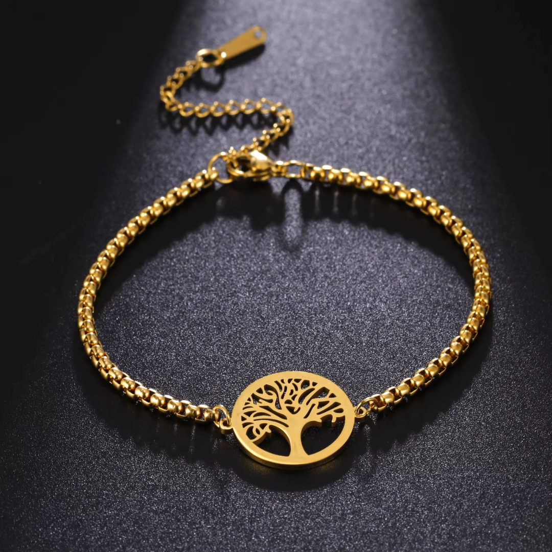 Bracelete Árvore da Vida - Unissex de Aço Inoxidável