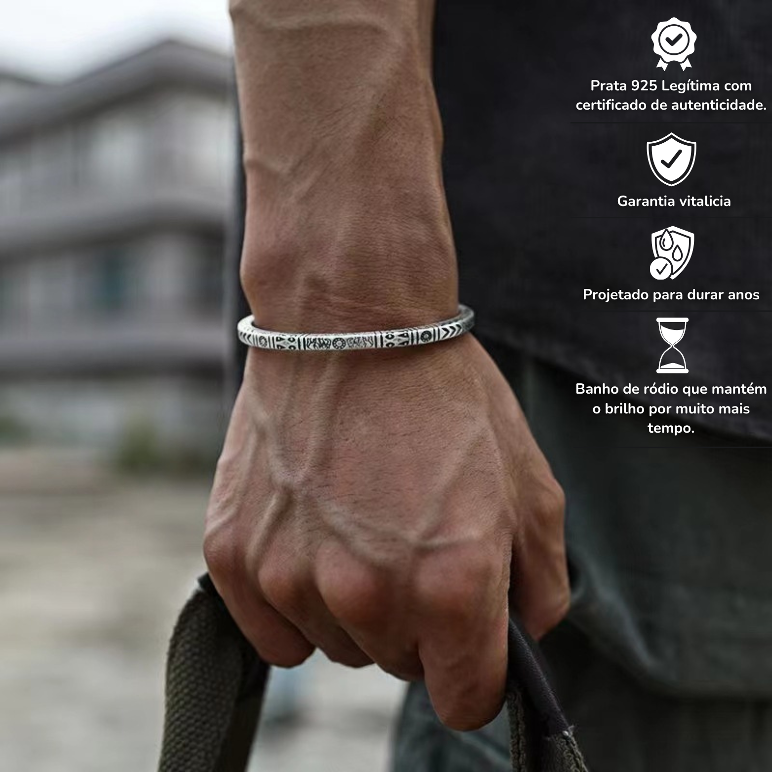 Bracelete Étnico em Prata 925