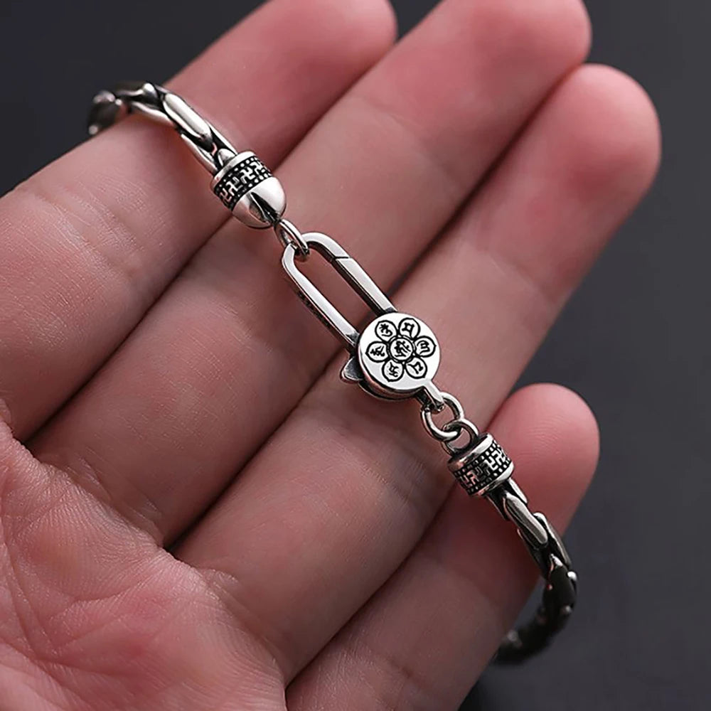 Pulseira Vajra de Prata Esterlina