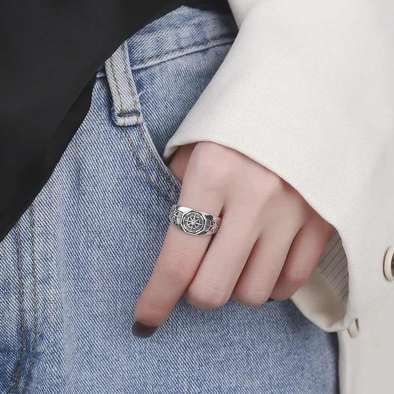 Anel Ajustável Rosa Dos Ventos