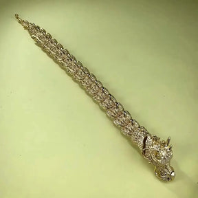 Bracelete Dragão 3D - Prata 925 e Ouro 9k